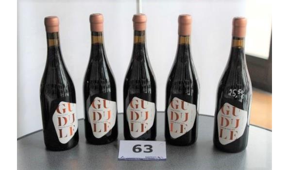 5 flessen à 75cl rode wijn, Diner en Ville, 2019